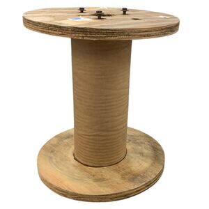 Used 11.5" Diameter Wooden Cardboard Center Plywood Spool Craft Supply Decor